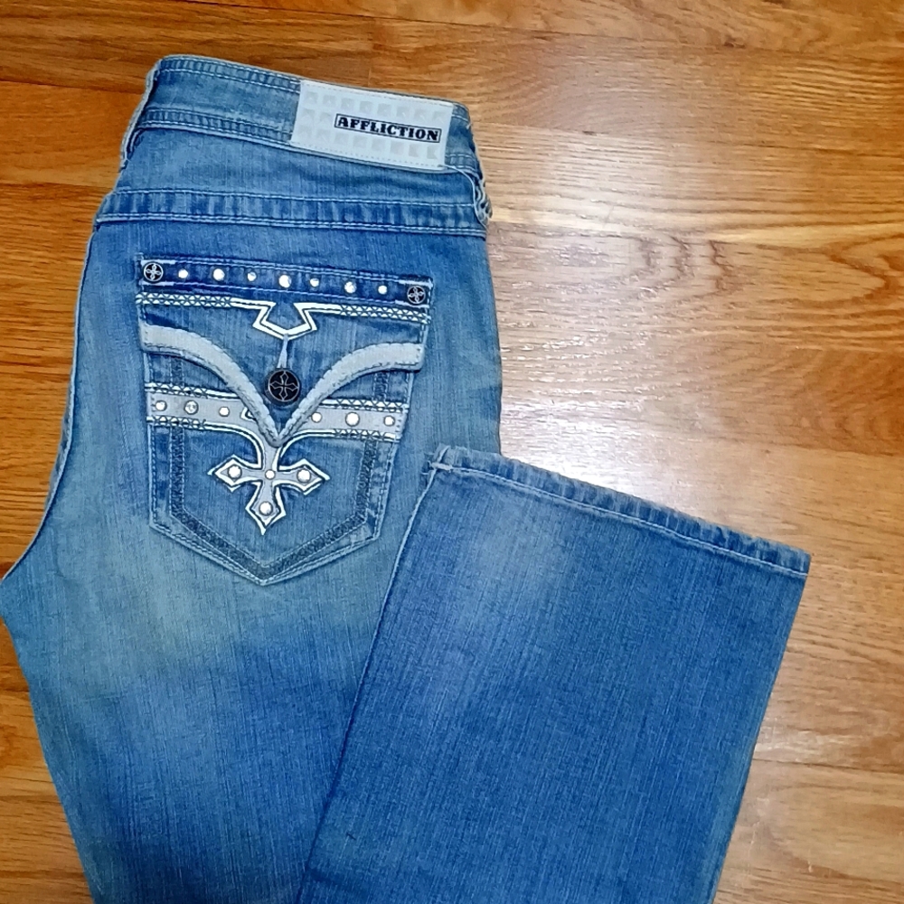Affliction Jade boot cut jeans Size 29x32. EUC